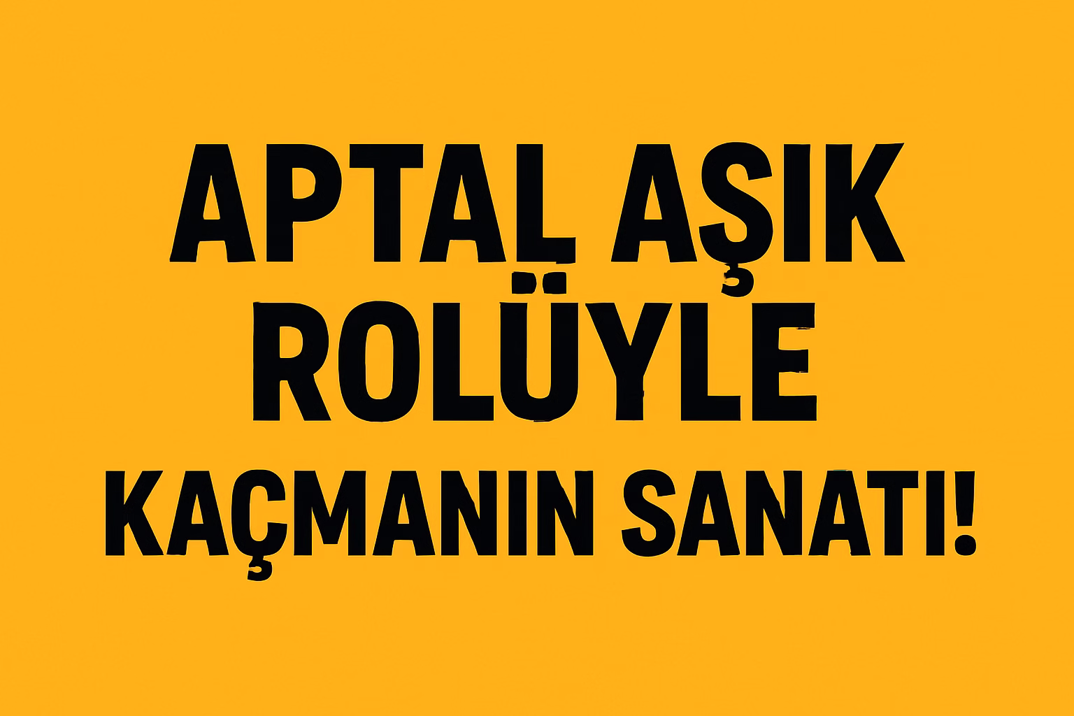 “Seviyor Gibi Yap, Vınnnn Diye Kaç!”